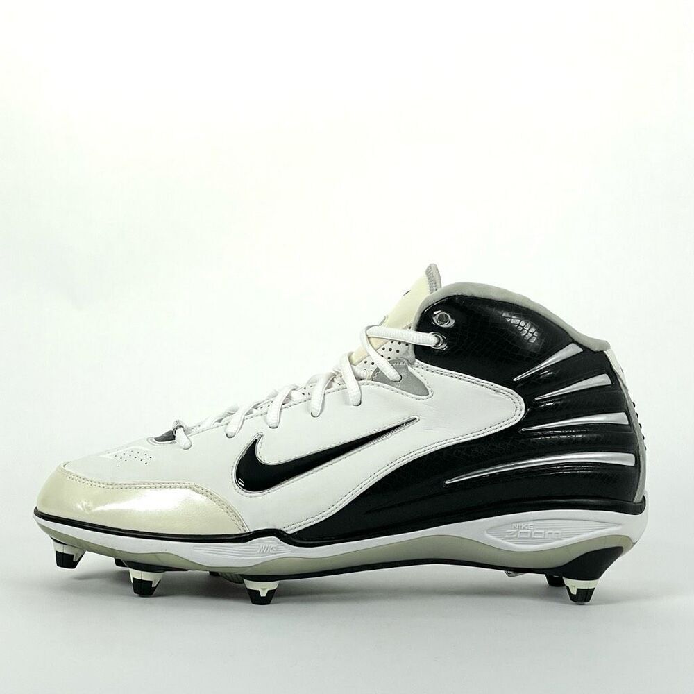 NIKE AIR Zoom Assassin Mid Football Cleats Mens 13.5 Black White 316139-101